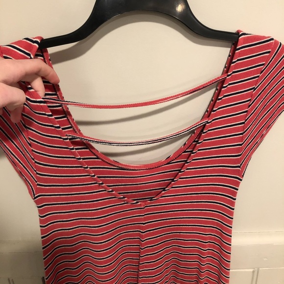 American Eagle Scarlet Colored B&W Striped Dress - Picture 4 of 4